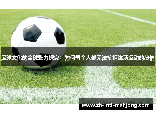 足球文化的全球魅力探究：为何每个人都无法抗拒这项运动的热情
